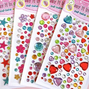 Rhinestone Stickers Colorful 3D Crystal Gem Self Adhesive Acrylic Decals For DIY Scrapbooking Phone Case Kids Arts Crafts