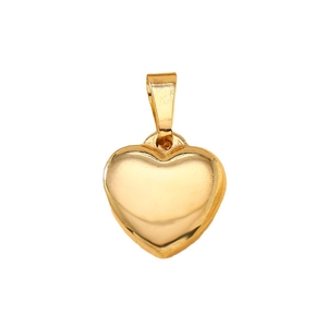 Golden stainless steel heart pendant for DIY necklaces with a polished metallic finish