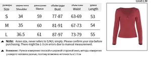 Tableau des tailles détaillé pour haut à manches longues avec guide de mesure