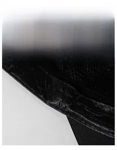 Detail view of the wide moisture-wicking sweatband inside the black flat top cap