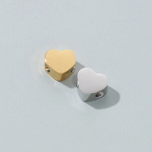 Perles En Forme De Coeur Acier Inoxydable Lisse Poli Breloques Pour DIY Bracelet Collier Fabrication Bijoux Accessoires