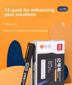 Detail view of 12-pack dual-tip permanent markers with 0.5mm and 1.2mm nib sizes