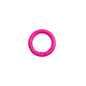 Pink 25mm spring O-ring buckle for DIY crafts, bags, and keychains on white background