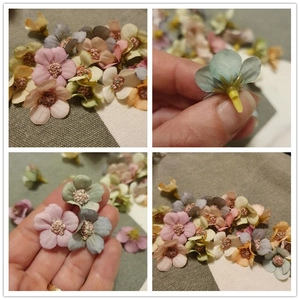 Mini multi-color artificial silk daisy flower heads for DIY crafts and wedding decor