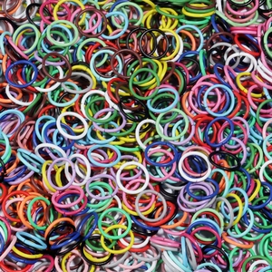 Macro shot of 8/10mm colorful macaron painted metal jump rings for DIY jewelry