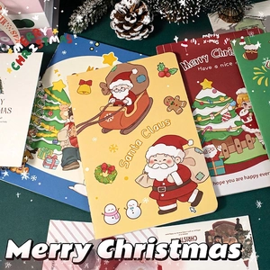 Lot de carnets de Noël A5 avec illustrations de Père Noël et papier épais de qualité