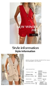 Completo donna gilet con scollo a V e pantaloncini in poliestere con dettagli tecnici