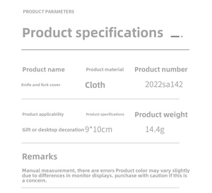Detailed specifications of mini knitted Christmas sock cutlery holders for table decor