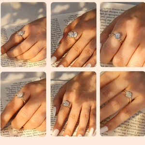 Elegant gold S925 silver rings with 8A zircon in various stone cuts and designs