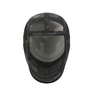 Breathable black mesh fencing mask with camouflage lining for tactical outdoor sports