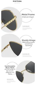 Detailed view of the metal cat eye sunglasses featuring reinforced hinges and nose pads