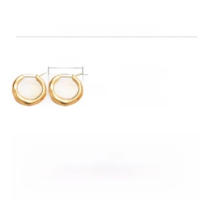 Detailed size and material info for 18K gold plated textured geometric hoop earrings