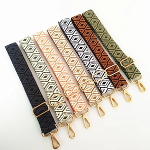 Bandoulières brodées de style ethnique pour sacs avec boucles dorées réglables