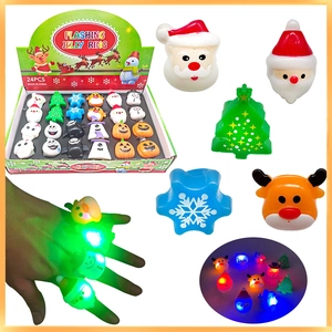 LED Flashing Jelly Rings Glow In Dark Soft TPR Rings For Christmas Halloween Party Favors Kids Finger Lights Toys