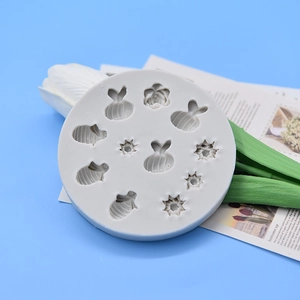 Silicone flower and bee cake mold for fondant, chocolate and handmade soap crafting