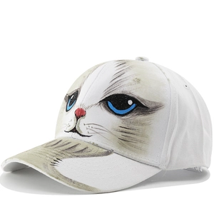 Baseball Cap Cotton Canvas Hand Painted Animal Pattern Adjustable Breathable Sun Protection Vintage Streetwear Hat