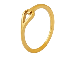 Hollow Heart Ring Minimalist 18K Gold Plated Titanium Steel Finger Ring Simple Versatile Jewelry For Women