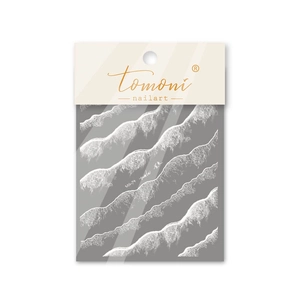 Adesivi per nail art in rilievo 3D con trama a onde bianche e motivo MS-74