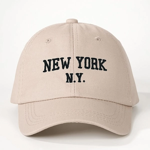 NY Buchstaben Stickerei Baseballkappe Verstellbare Polyester Gebogene Krempe Outdoor Sonnenhut Atmungsaktiv