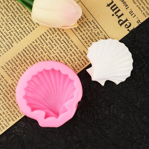 3D seashell silicone mold for fondant and soap making with realistic scallop texture