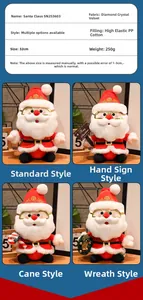 Spécifications détaillées et quatre styles de peluches Père Noël de 32 cm avec coton PP élastique
