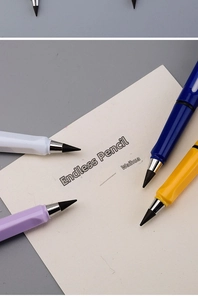 Detailed macro view of everlasting pencils with graphite nibs in assorted colors