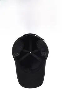 Detail view of thickened fleece lining and ear protection on the winter baseball cap