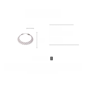 Three-layer pearl and rhinestone choker details, material copper, weight 47.6g, size 13x16cm