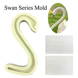 3D Swan Neck Wings Silicone Mold For Cake Decorating Fondant Chocolate DIY Craft Soap Making Elegant Baking Tool