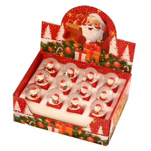 Lot de 12 mini boules à neige de Noël avec Père Noël dans une boîte rouge décorée