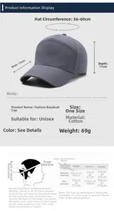 Größentabelle für Baseballkappen mit 56-60 cm Umfang und Anleitung zur Kopfmessung
