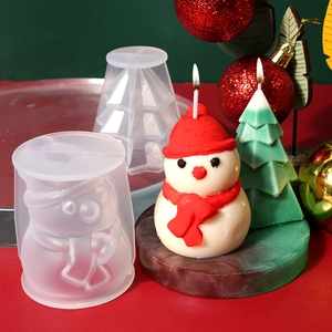 Stampi in silicone per albero di Natale e pupazzo di neve per candele e ornamenti