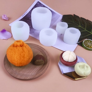 Set stampi in silicone 3D per candele fai-da-te, forme di arancia e mangostano