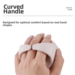 Ergonomic curved ivory silicone hair scalp massager brush handle for easy cleaning grip