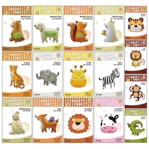 Various cartoon animal foil balloons for birthday party decorations and animal shaped toys