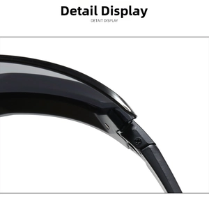 Macro detail of high-quality hinges and screws on black sports cycling sunglasses