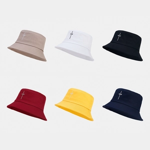 Cotton Bucket Hat Peace Embroidery Sun Protection Outdoor Hip Hop Streetwear Vintage Summer Sun Hat