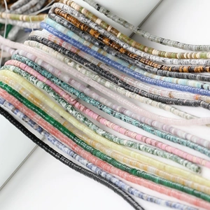 Handmade 2x4mm multi-color natural stone spacer beads for DIY jewelry making