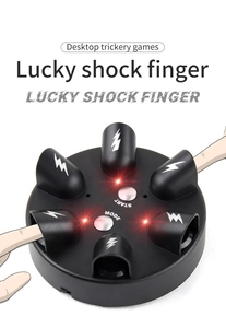 Top view of lucky shock game with 6 finger slots and LED status lights