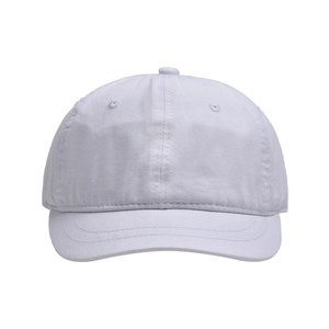 Classic white cotton baseball cap with short brim and adjustable soft top for unisex style