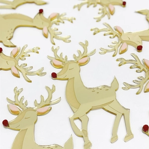 Gold acrylic reindeer cake topper christmas party holiday dessert decoration tabletop decor