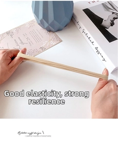 Detail of high-elasticity hair ties showing strong stretch and recovery features