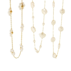 Baroque pearl necklaces with 18k gold plated stainless steel in three elegant styles