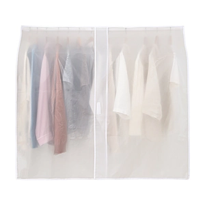 Translucent PEVA garment dust cover bag for closet storage hanging multiple suits