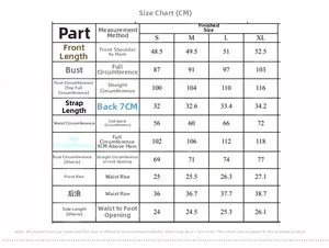 Detailed size chart in CM for women's silk camisole and shorts pajama set from S to XL