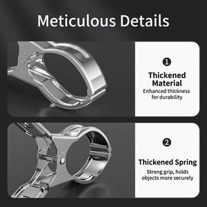 Windproof stainless steel laundry clips with thickened grip and heavy duty metal spring