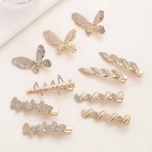 Mollette Per Capelli Alla Moda Coreana Lega Imitazione Perla Artificial Strass Cuore Farfalla Geometrica Becco D'Anatra Barrette Per Donne Ragazze Accessorio Elegante Alla Moda