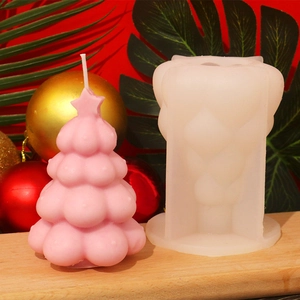 5-laags kerstboom siliconen mal voor kaarsen met ster voor DIY kerstdecoraties