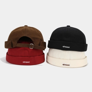 Bonnet Docker Vintage En Coton Sans Bord Miki Hat Réglable Rétro Hip Hop Beanie Mode Streetwear Pour Hommes Femmes