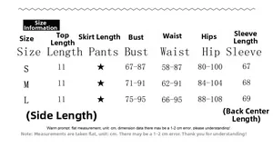 Tabella taglie dettagliata per completo da donna sexy con top a fascia e gonna lunga